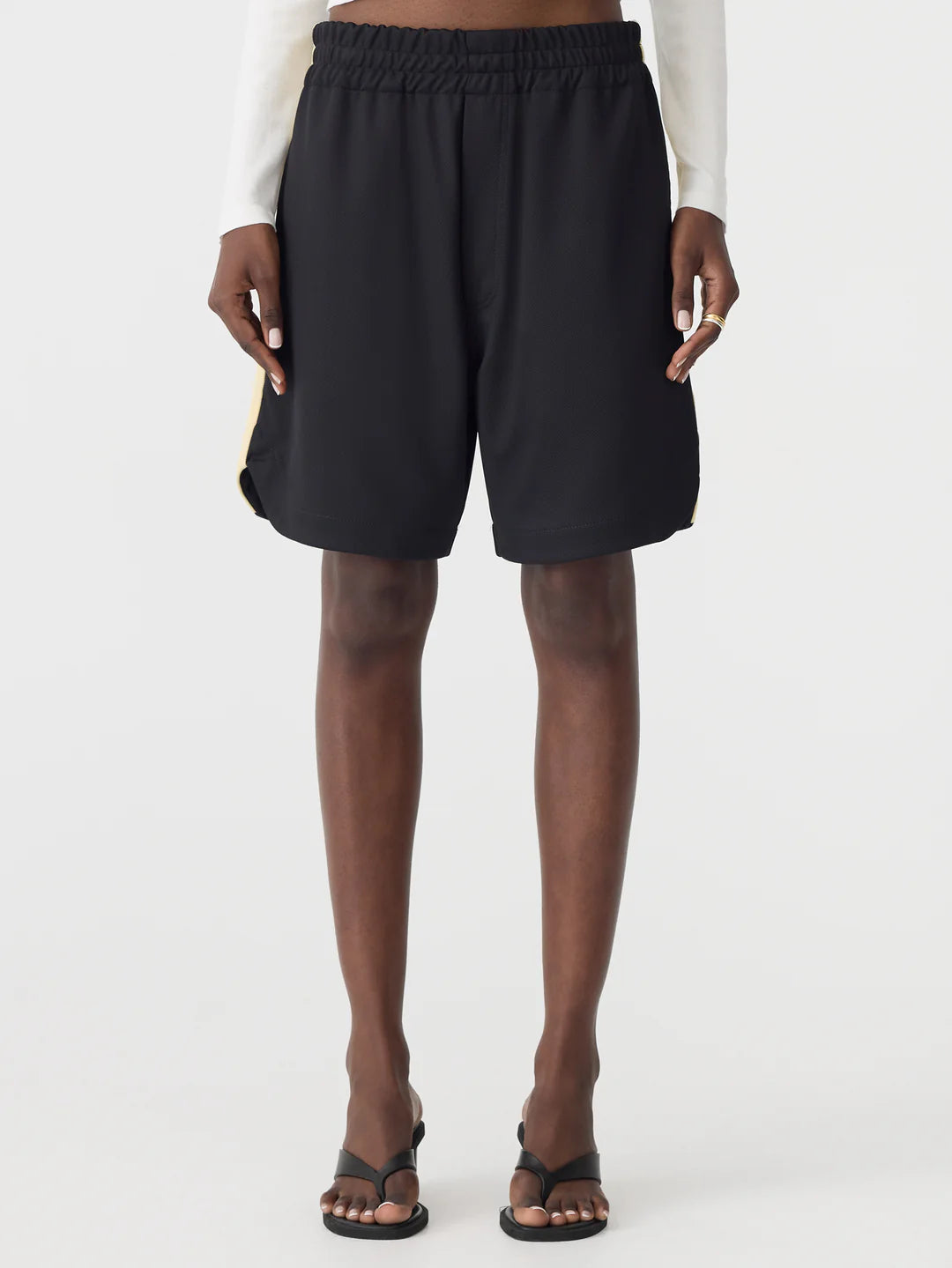 Pique Basketball Short in Black and Lemon BASSIKE