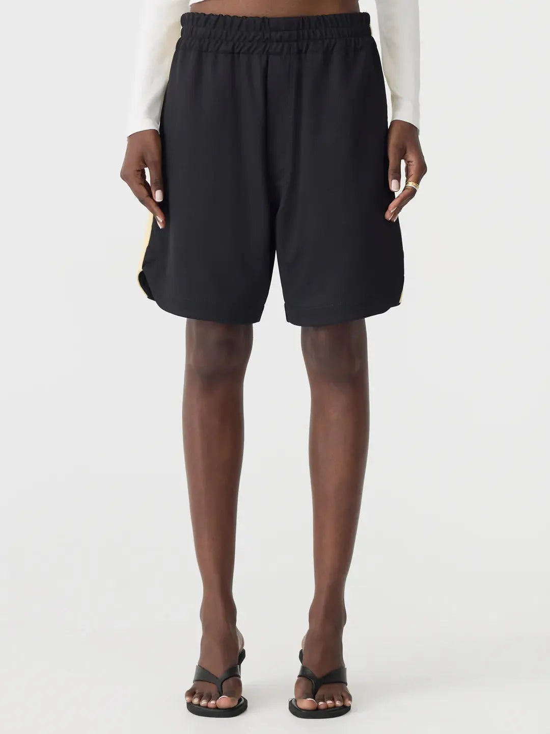Pique Basketball Short in Black and Lemon BASSIKE