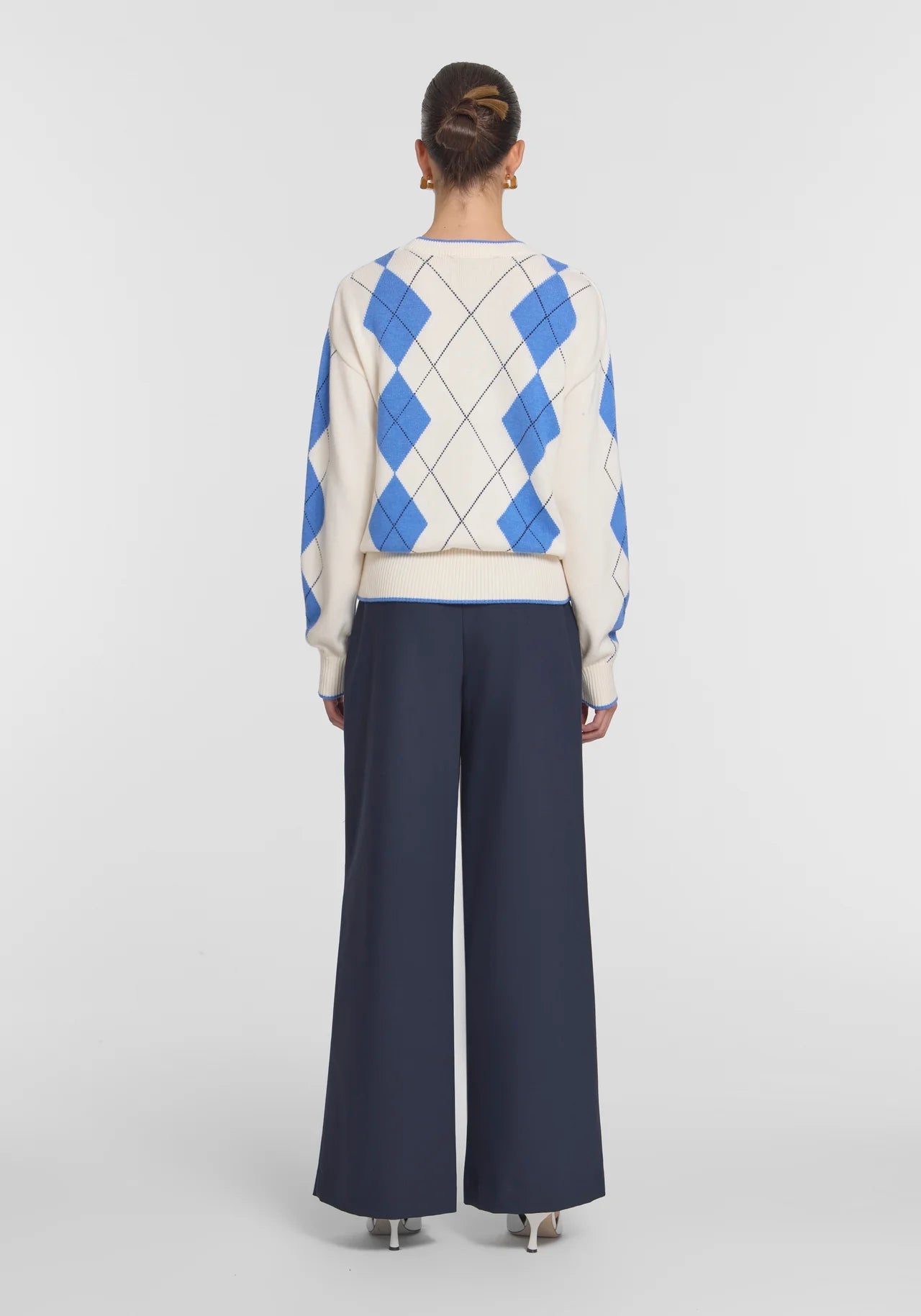 Lucky Knit Sweater in Argyle Print Viktoria + Woods