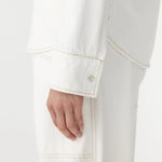 Denim Darted Western Shirt in White
