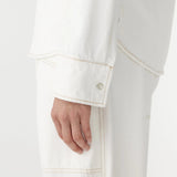 Denim Darted Western Shirt in White