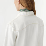 Denim Darted Western Shirt in White