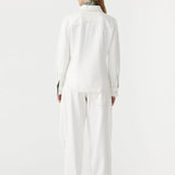 Denim Darted Western Shirt in White