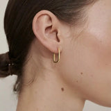 squoval earring in gold