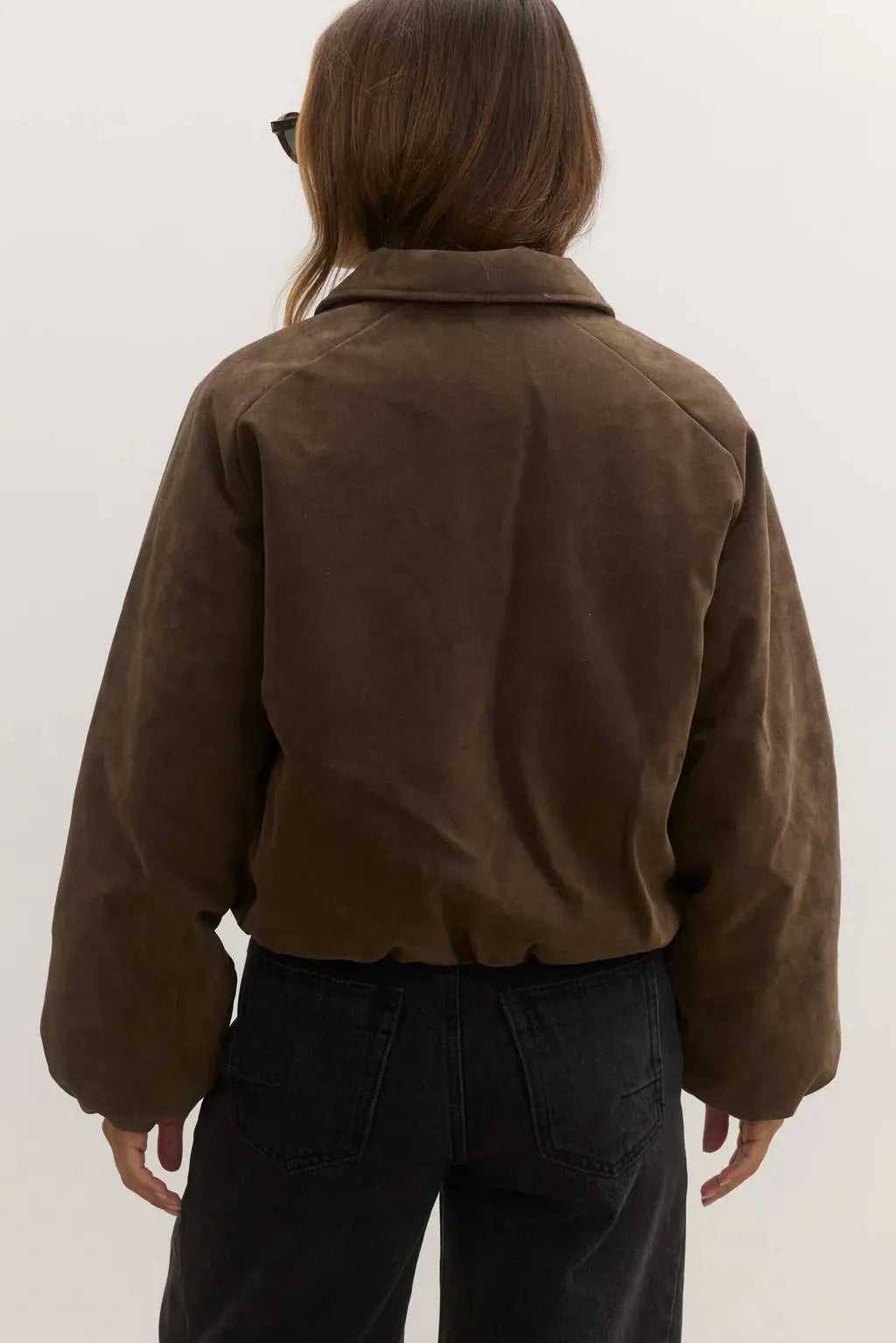 Ceci Faux Suede Bomber - Cloth Lifestyle Boutique- Bayse Brand