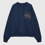 Miles Oversized Letterman Sweatshirt in Navy Blue Anine Bing