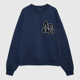 Miles Oversized Letterman Sweatshirt in Navy Blue Anine Bing