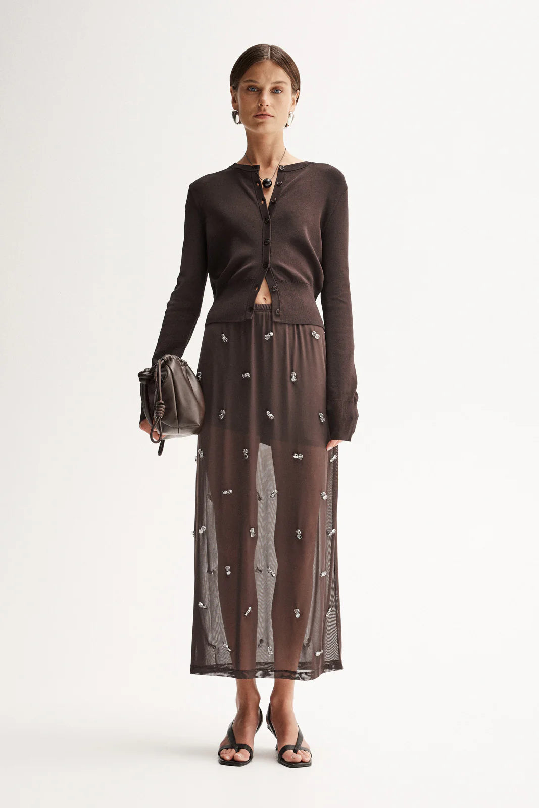Victoria Knit Cardigan Chocolate Elka Collective