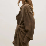Noah Shirt Dress in Chocolate