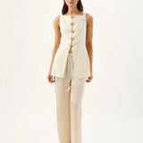 Estella Vest in Ivory Roame