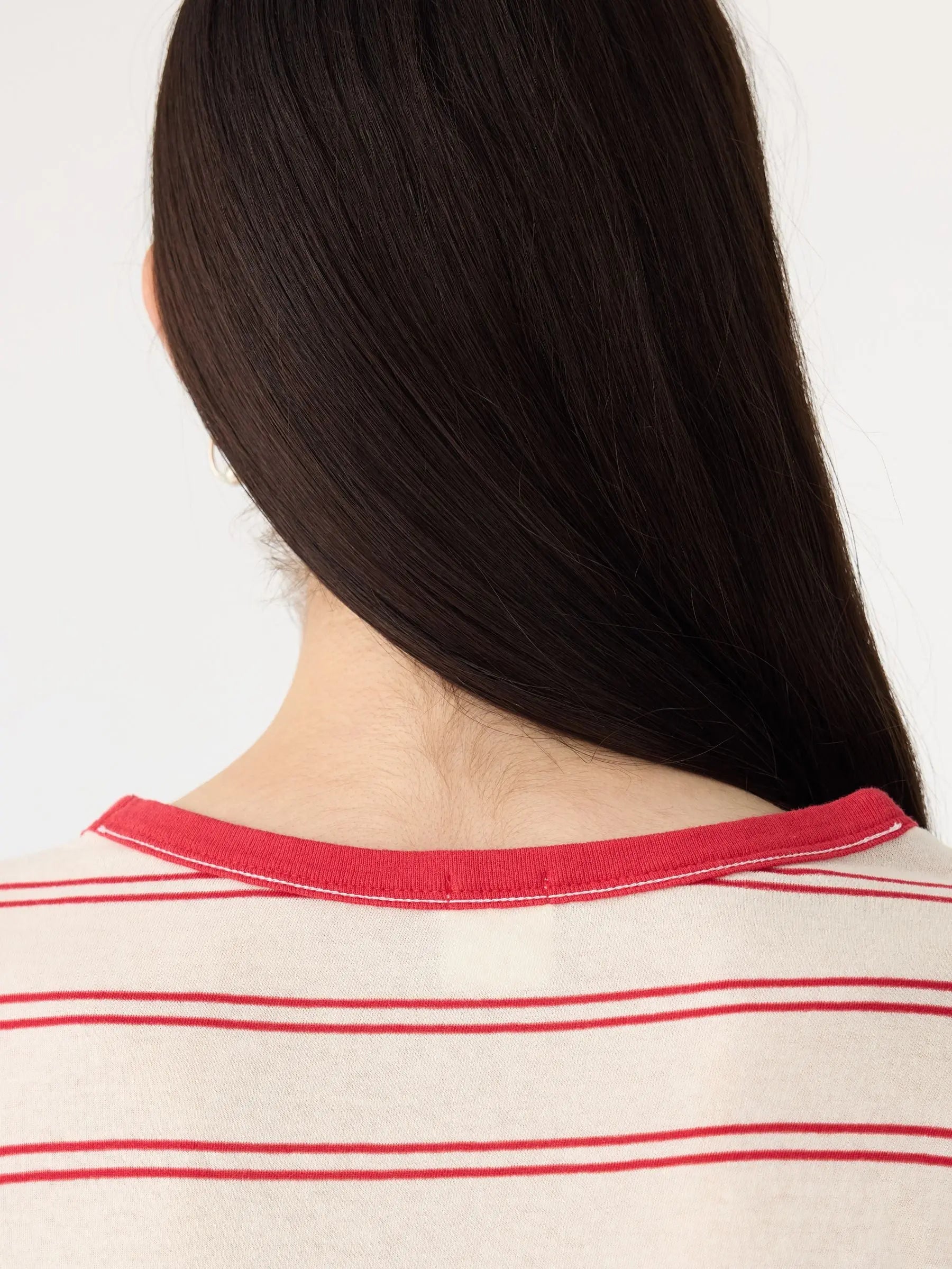 Stripe Boyfriend T-Shirt in Red BASSIKE