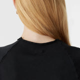 Slim Rib Raglan Long Sleeve T-shirt in Black Bassike