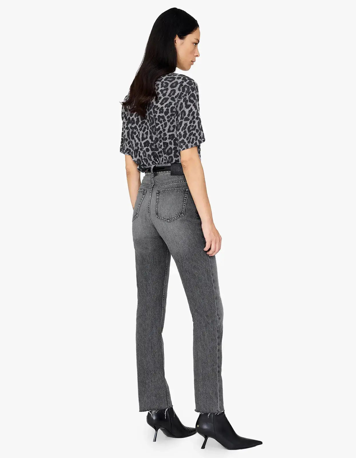 Cohen Tee in Grey Leopard Anine Bing