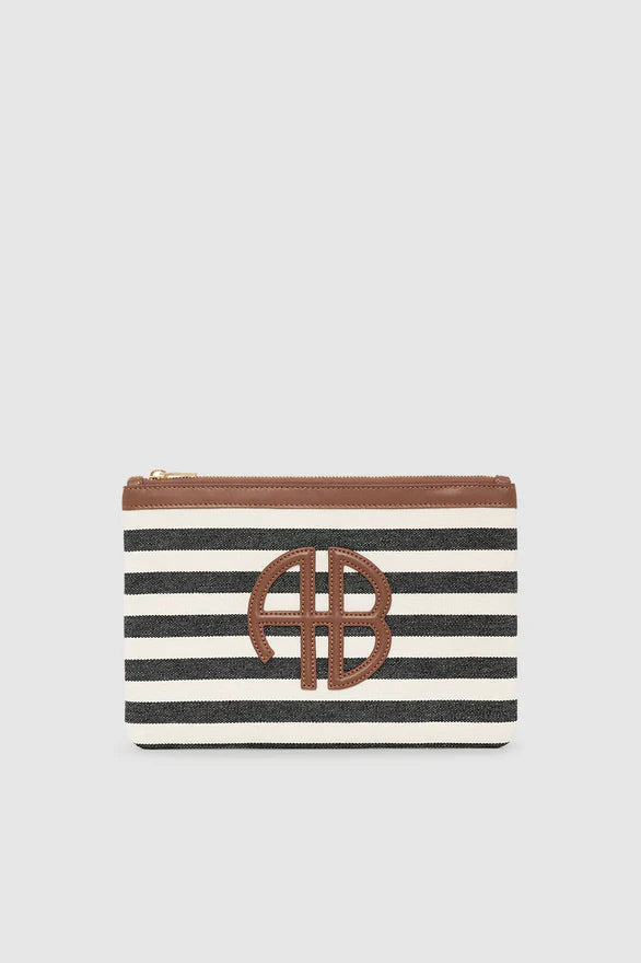 Lili Pouch In Black/Tan Stripe ANINE BING