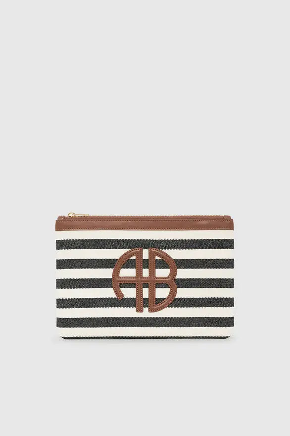 Lili Pouch In Black/Tan Stripe ANINE BING