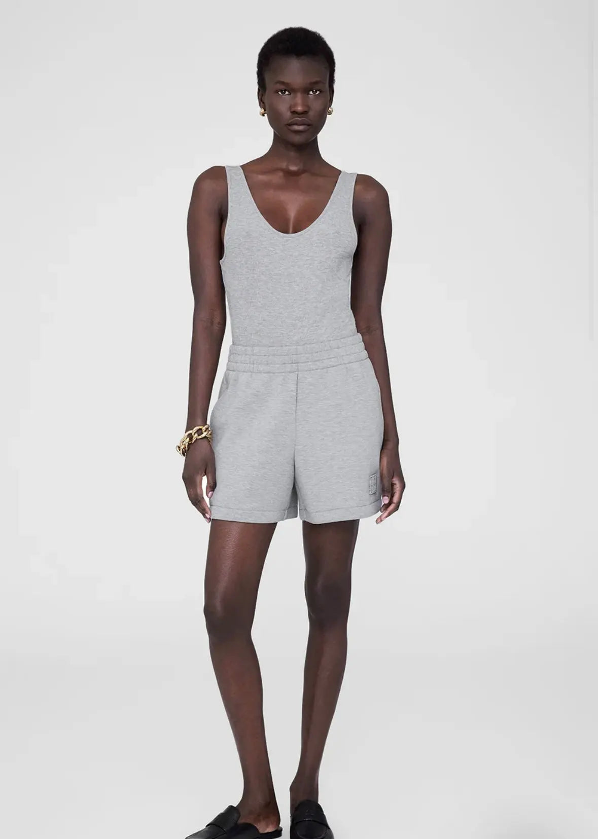 Kam Short Monogram in Heather Grey Anine Bing