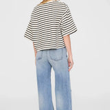Myers Cropped Tee in Striped French Terry Anine Bing
