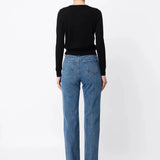 Maine Cardigan in Black Merino Wool Mossman