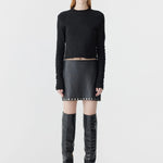Slim Rib Raglan Long Sleeve T-shirt in Black Bassike
