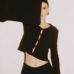 Slim Fit Cutout Detail Rib Top Bassike