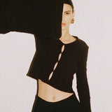 Slim Fit Cutout Detail Rib Top Bassike