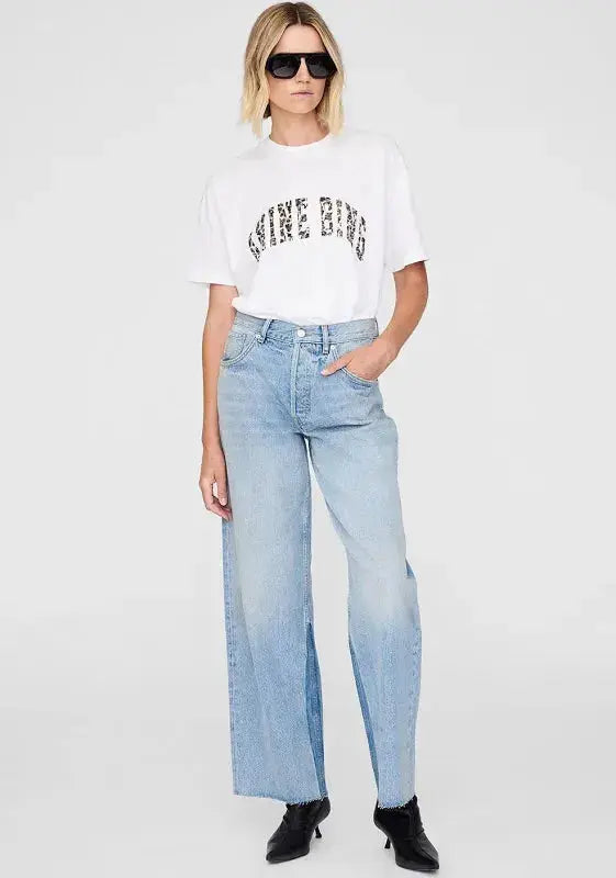 Walker Tee in Ivory and Leopard Anine Bing
