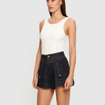 Celene Denim Short in Raw Kivari