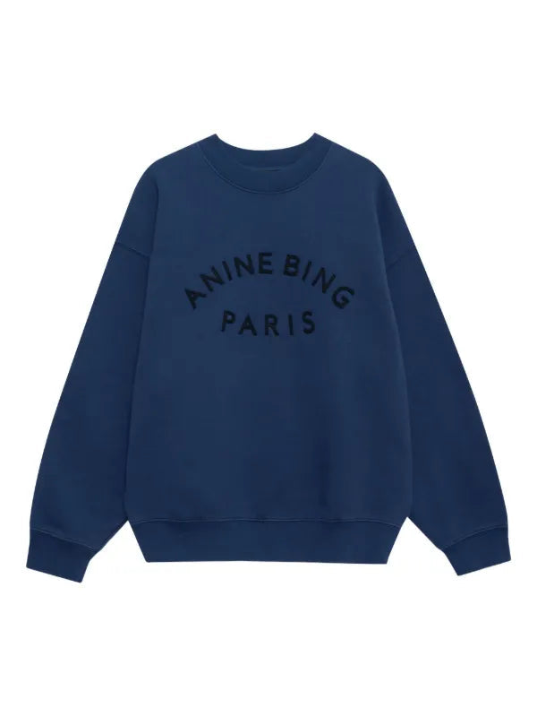 Jaci Sweatshirt Paris in Washed Navy Anine Bing