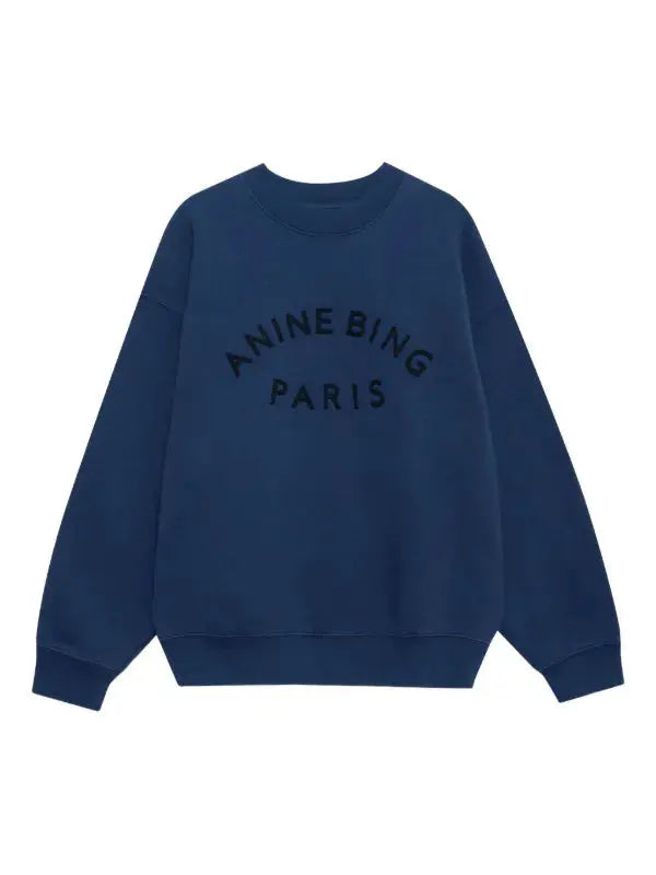 Jaci Sweatshirt Paris in Washed Navy Anine Bing