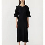 Longline T-Shirt Dress in Black BASSIKE