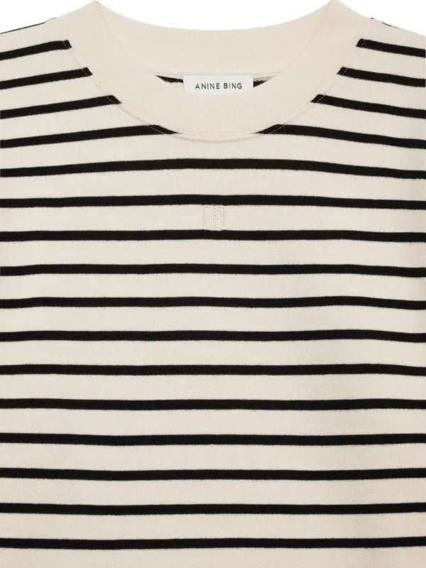 Mona Dress in Black Stripe French Terry Anine Bing