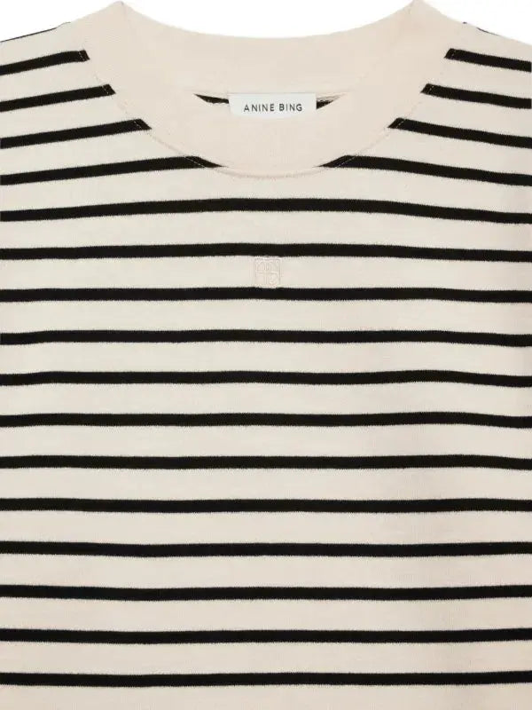 Mona Dress in Black Stripe French Terry Anine Bing