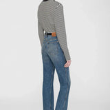 Alessia Top in Black and Cream Stripe Anine Bing