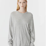 Oversized Crew Neck Knit in Light Grey Marle Bassike