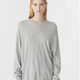 Oversized Crew Neck Knit in Light Grey Marle Bassike