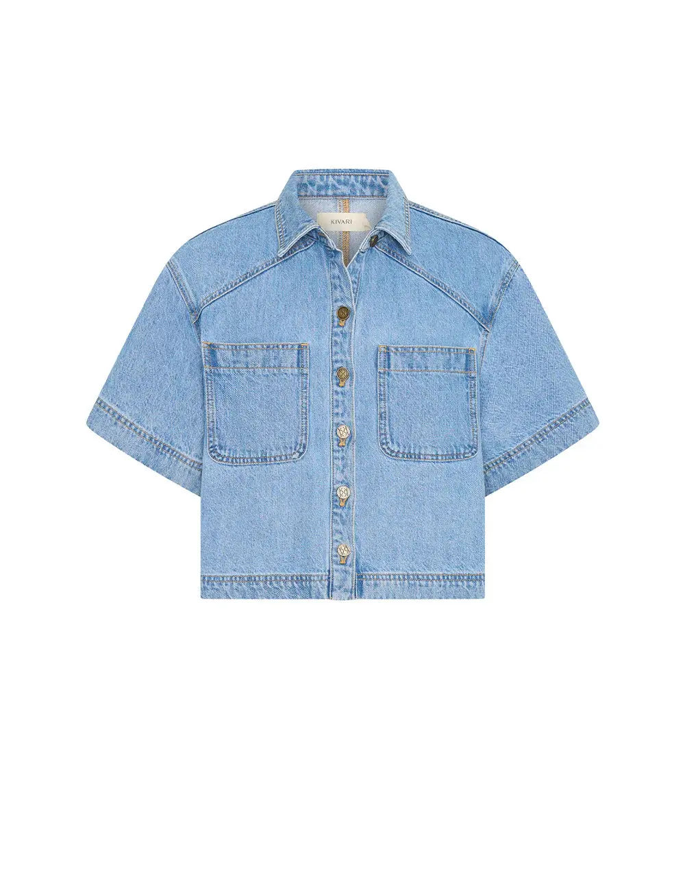 Hester Denim Shirt in Stonewash Blue Kivari