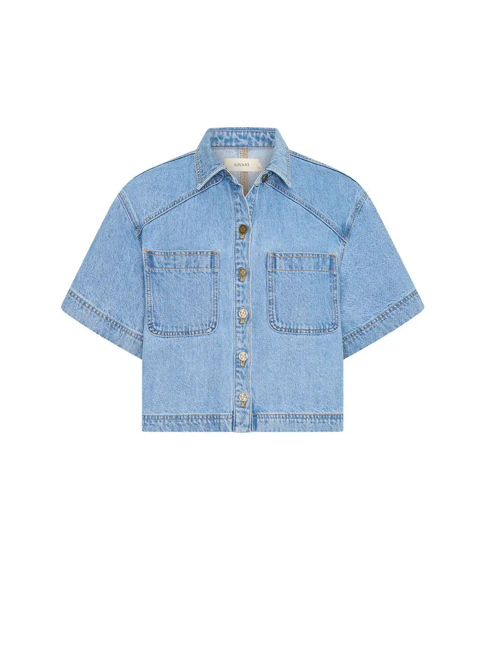 Hester Denim Shirt in Stonewash Blue Kivari