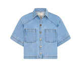 Hester Denim Shirt in Stonewash Blue Kivari