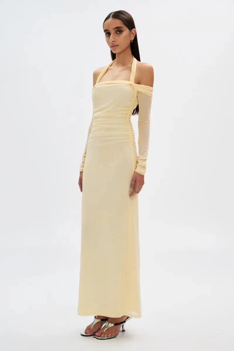 Sonnet Mesh Dress in Butter Misha
