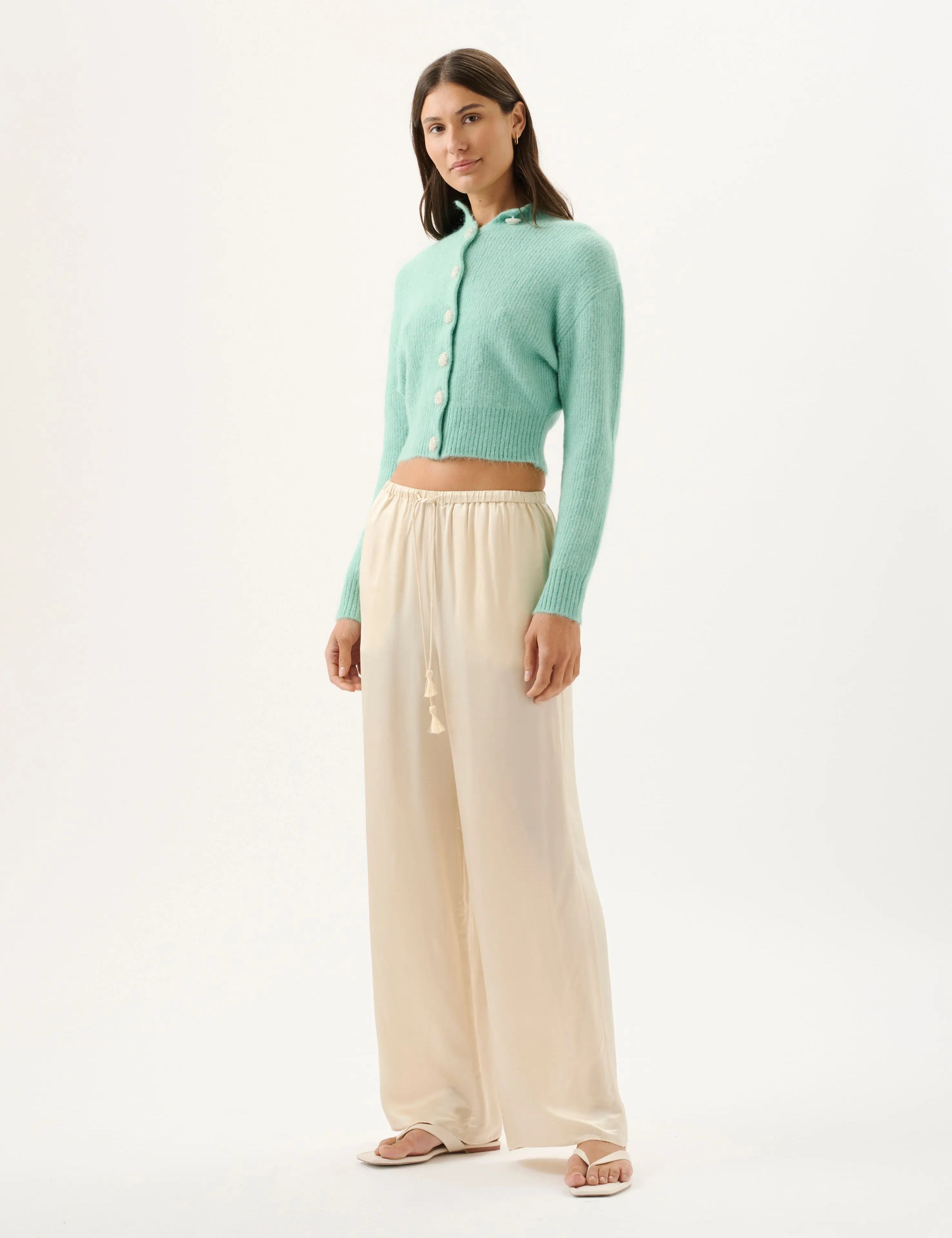 Miles Pant in Ivory Roame