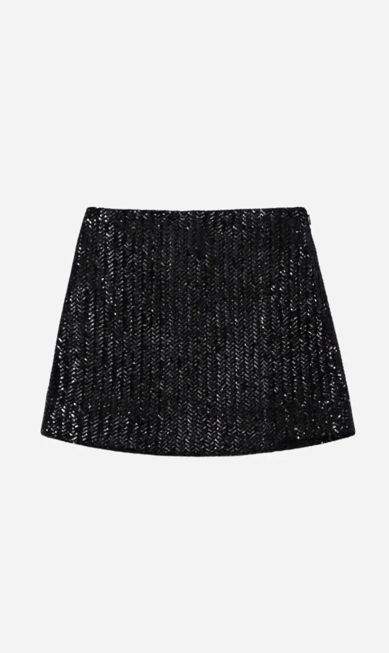 Tierra Skirt - Black Sequin Anine Bing