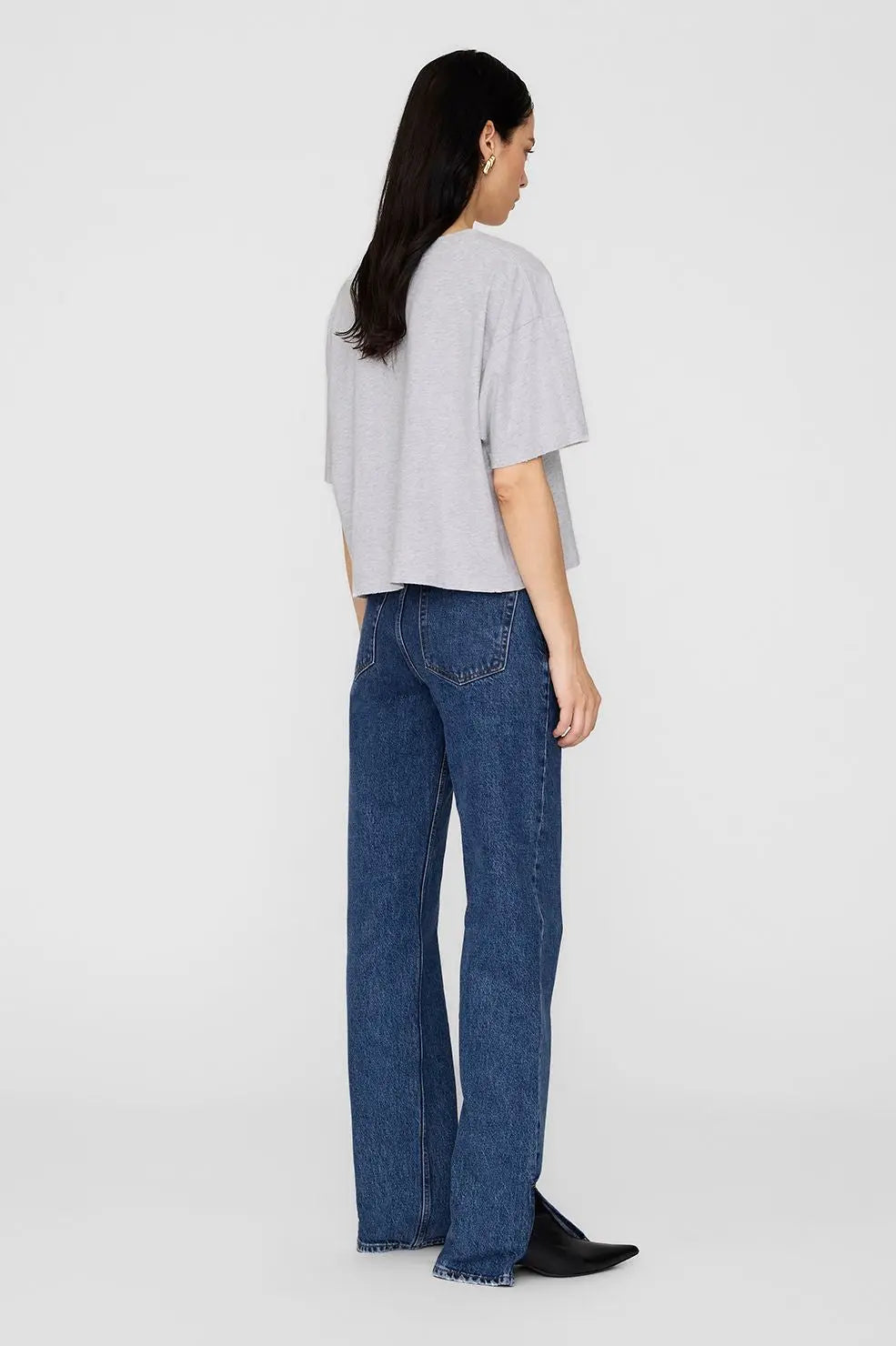 Johnny Cropped Tee in Grey - Cloth Lifestyle Boutique- Anine Bing