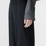 Elastic Detail Twill Pant in Black BASSIKE