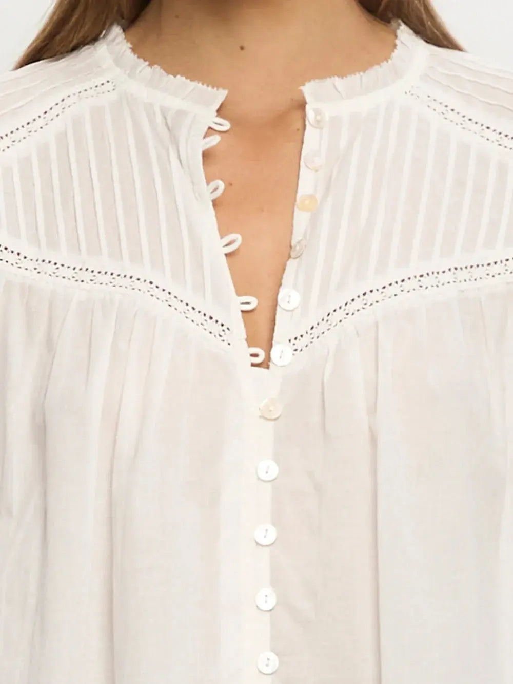 Lenny Blouse in White Kivari