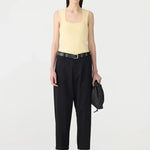 Low Scooped Rib Tank in Yellow Bassike