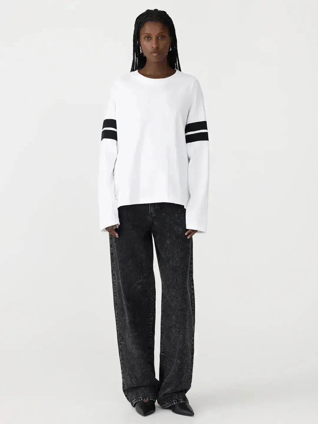 Boxy Rib Insert L/S T Shirt BASSIKE