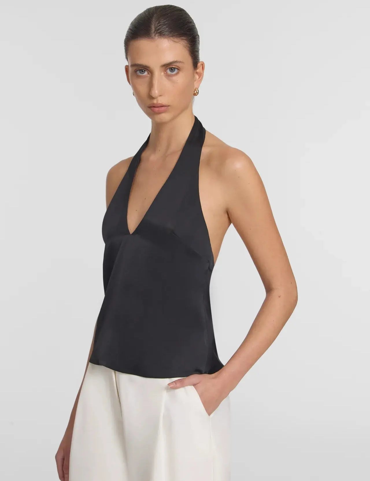 Evian Halter Top in Black Viktoria + Woods