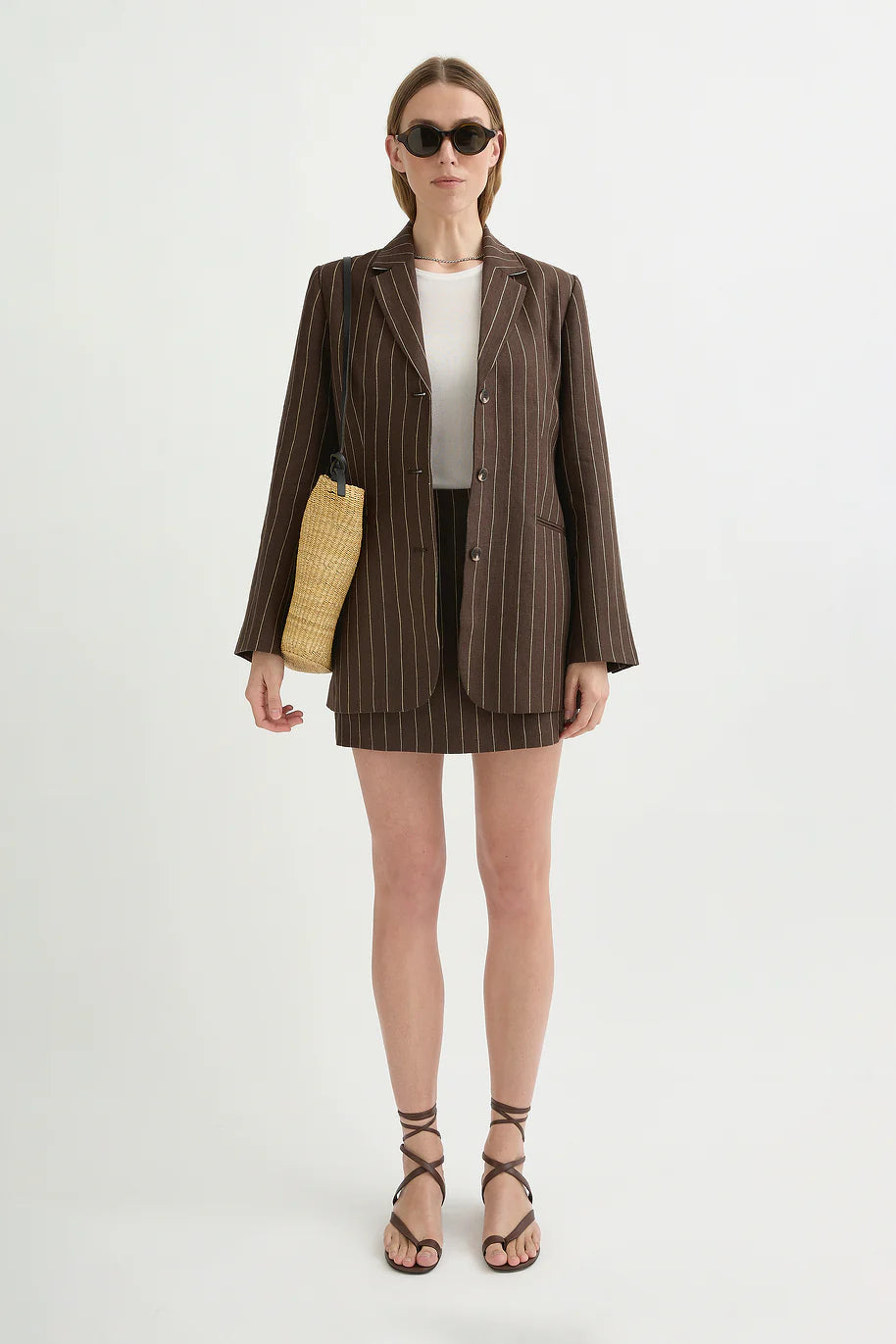 Leon Blazer in Chocolate Stripe Posse