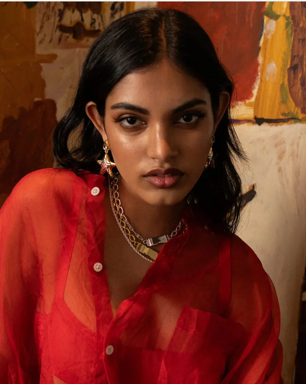 Portia Earrings Mountain and Moon