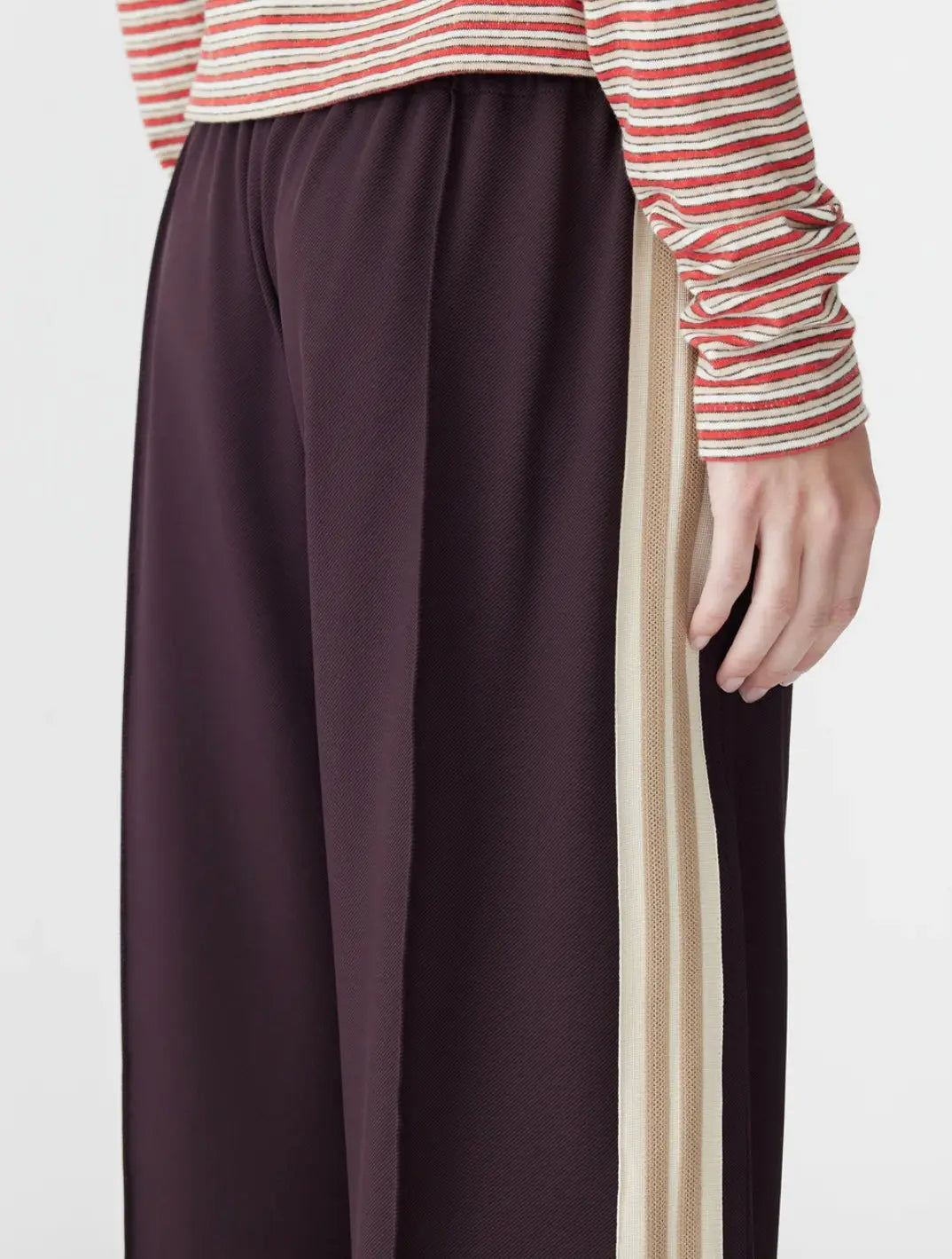 Wide Athletic Tape Pant in Plum Bassike
